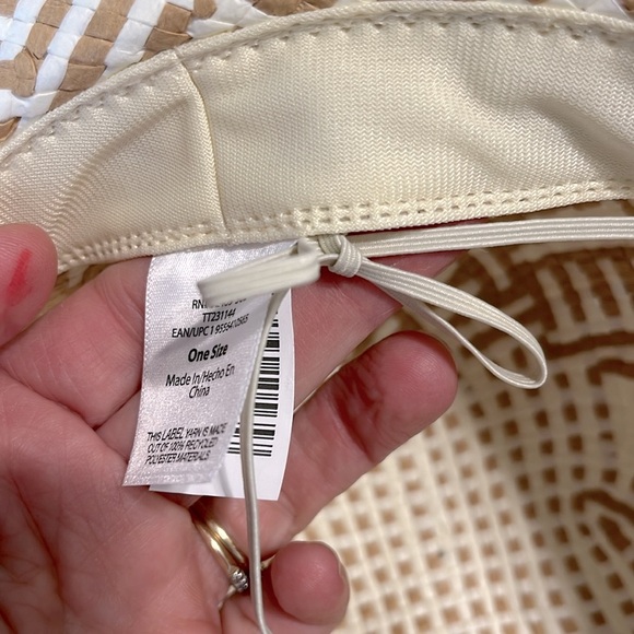 Straw Hat Floppy Two Tone Sun Beach Womens One Size - Picture 6 of 7